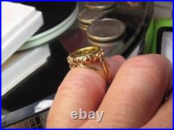 Without Stone Panda Coin Man, s Or Woman, s Wadding Ring 14K Yellow Gold Plated