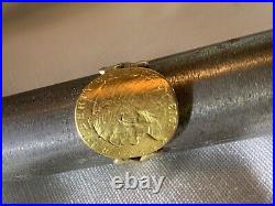 Yellow GOLD RING with 2 1/2 DOLLAR 1913 INDIAN HEAD COIN