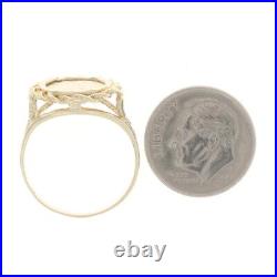 Yellow Gold Chinese Panda Coin Copy Ring 10k Replica