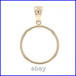 Yellow Gold Coin Holder Pendant 14k