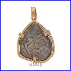 Yellow Gold Shipwreck Coin Pendant 14k & Silver Currency