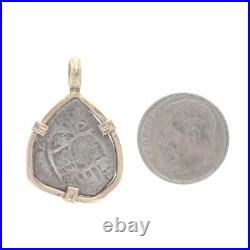 Yellow Gold Shipwreck Coin Pendant 14k & Silver Currency